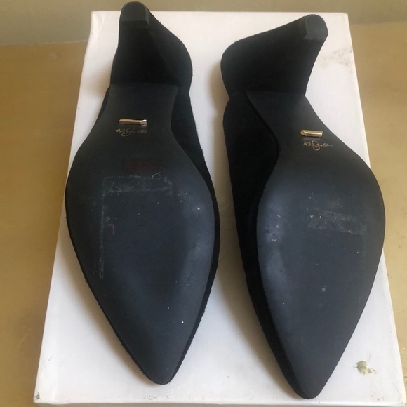 42 Gold Women’s Overcome V Throat Black Genuine Suede Slip On Mules Size 7.5/38 - Picture 9 of 16